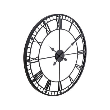 Metal Black Round Wall Clock Large
