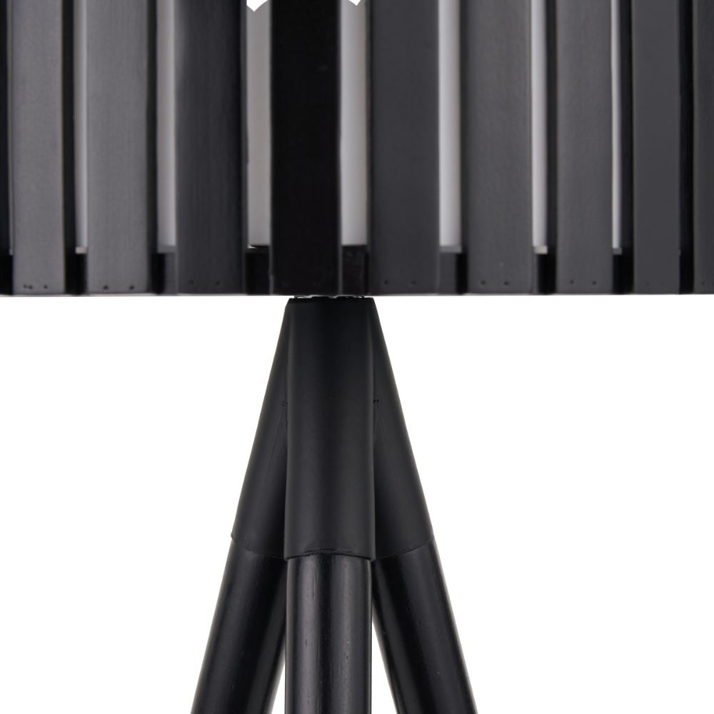 Rabanne Slatted Pine Wood Tripod Table Lamp