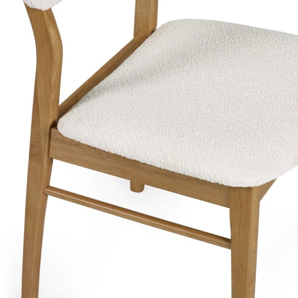 Theia White Boucle Upholstered Dining Chairs (Set of 2 )