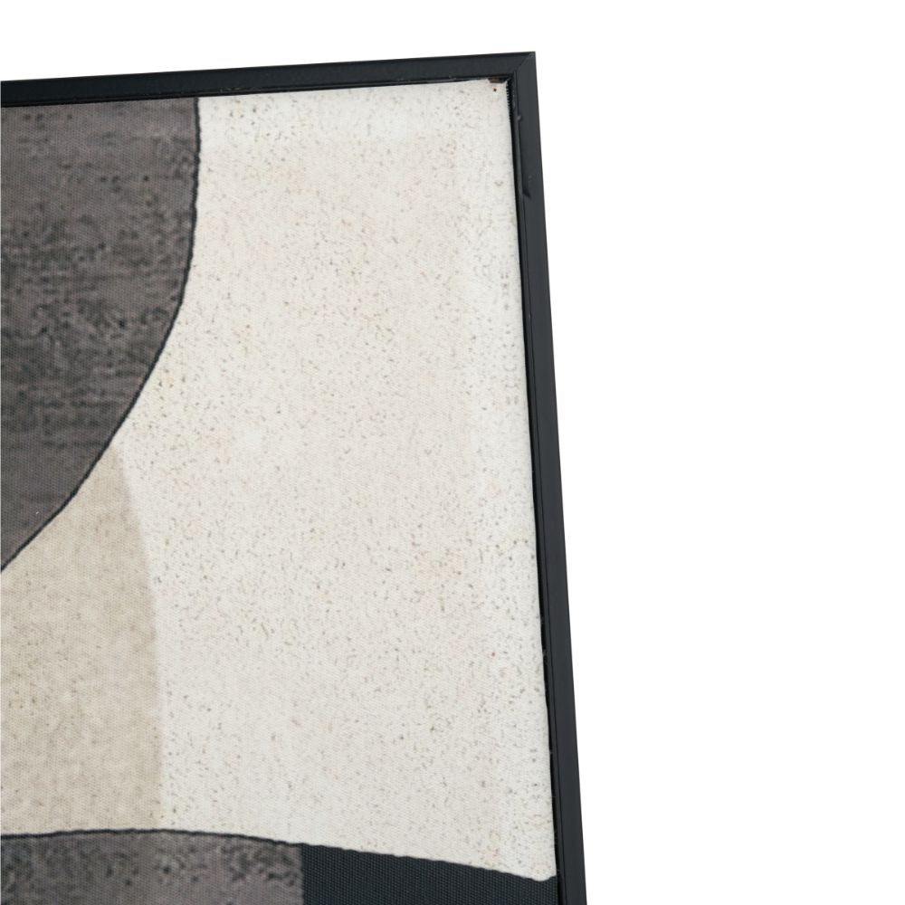 Canvas Natural and Black with Ovals Design and Black Frame