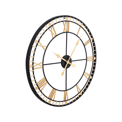 Metal Antique Bronze and Gold Round Large Wall Clock
