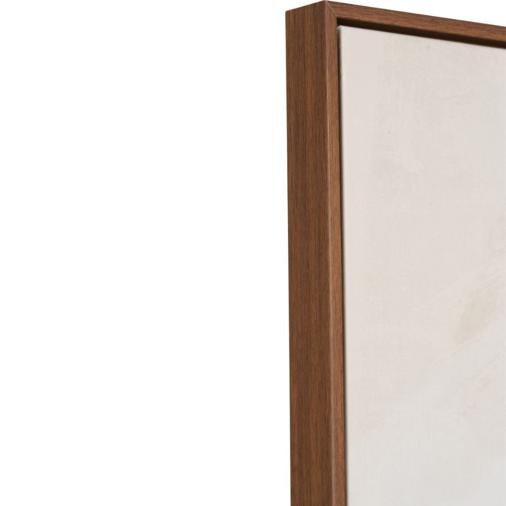Canvas Monochrome Abstract Square with Oak Effect Frame