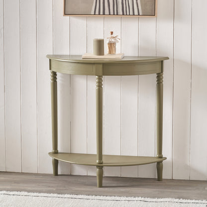 Heritage Pine Wood Half Moon Console Table
