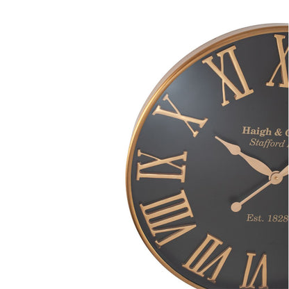 Metal Antique Gold and Black Wall Clock