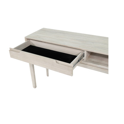 Gio White Sand Acacia Wood 1 Drawer Console Table