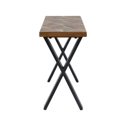 Lakota Recycled Wood and Brass Metal Console Table