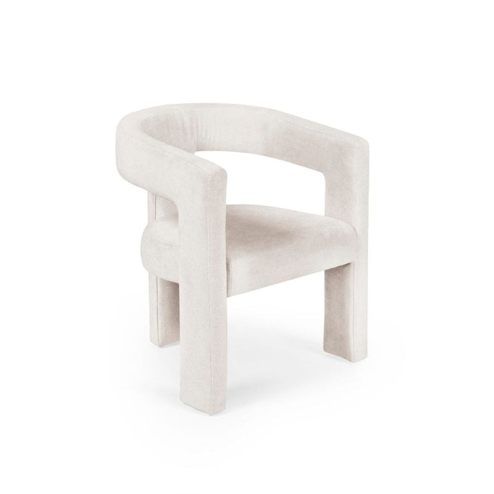 Elara Cream Chenille Upholstered Chair