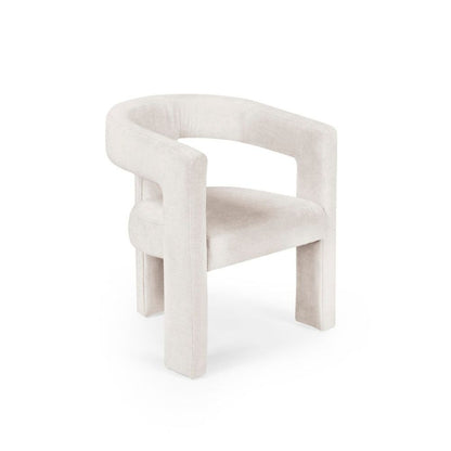 Elara Cream Chenille Upholstered Chair