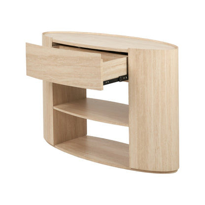 Tivoli Travertine Effect Veneer 1 Drawer Console Table