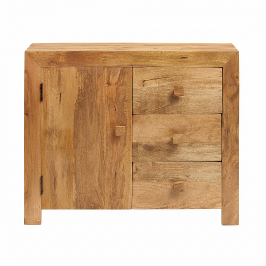 Nala Light Mango Wood 3 Drawer Sideboard