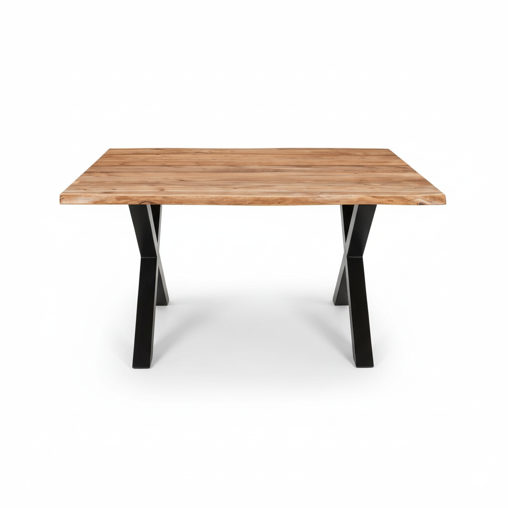 Live Edge Acacia Wood Large Square Dining Table