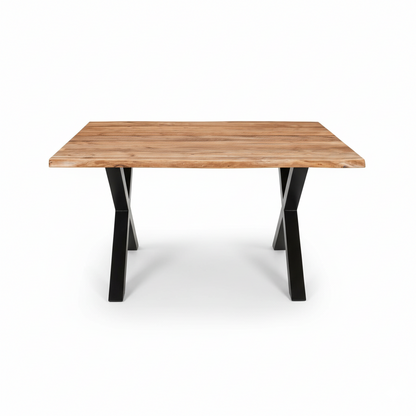 Live Edge Acacia Wood Large Square Dining Table
