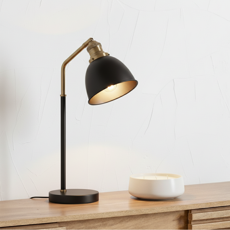 Augusto Black and Gold Task Table Lamp
