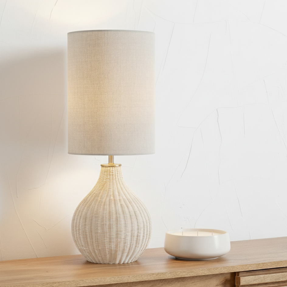 Natural Rattan Large Table Lamp