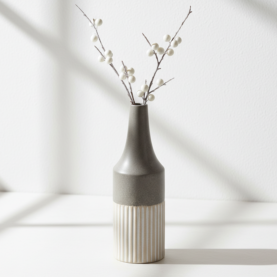 Mason Ceramic Convex Grey Vase