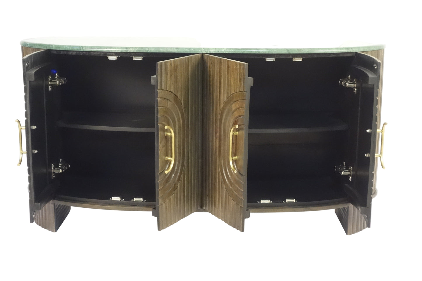 Aranya Solid Wood 4 Door Marble Top Sideboard
