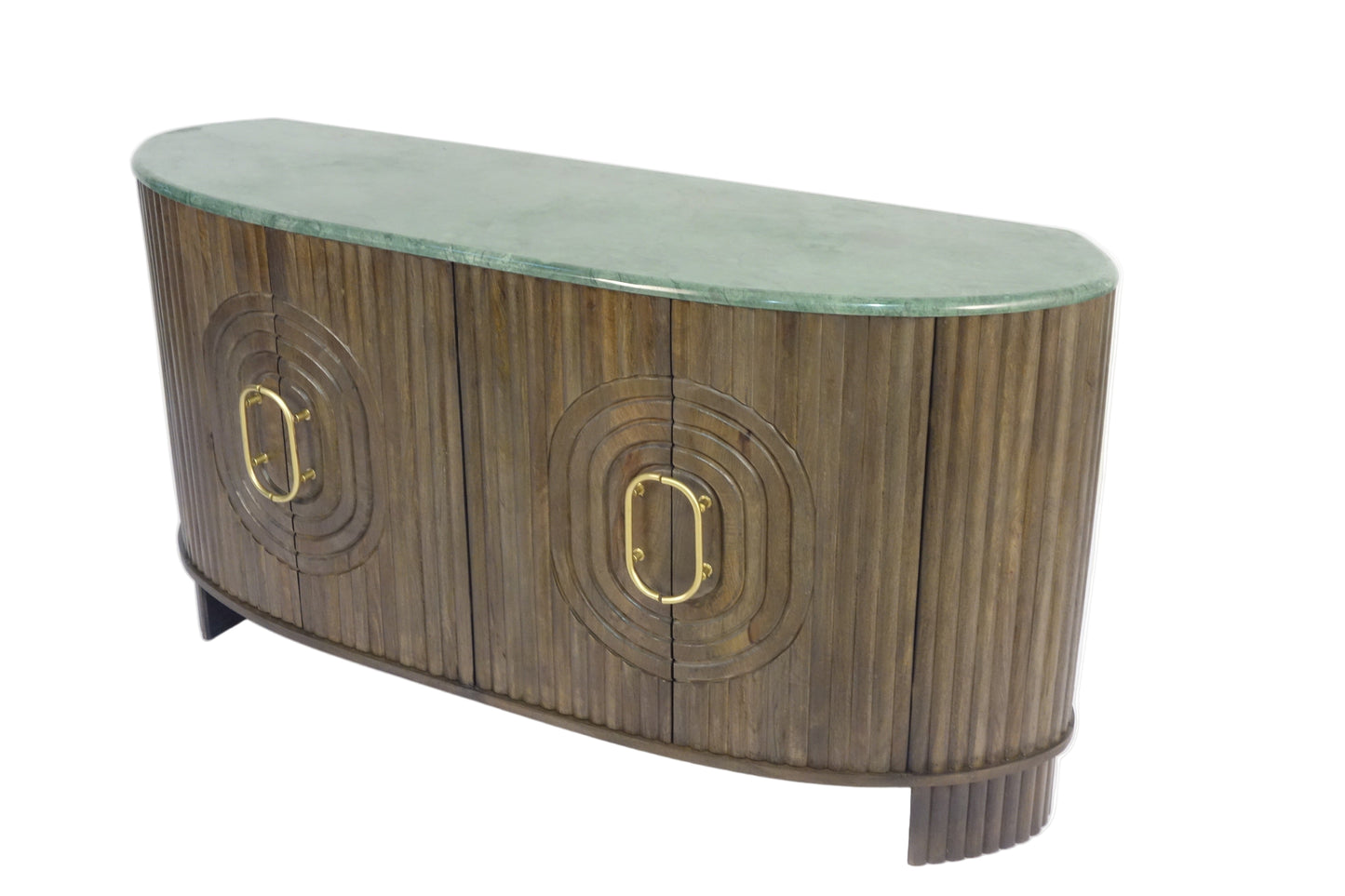 Aranya Solid Wood 4 Door Marble Top Sideboard