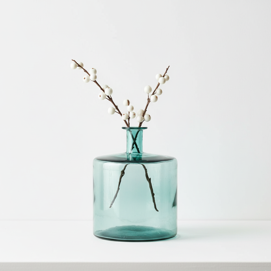 Recycled Glass Forest Green Bottle Vase