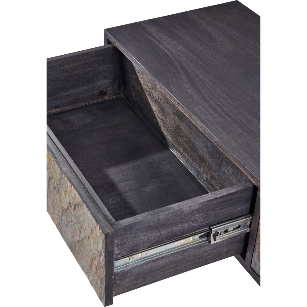 Verde Black Mango Wood 2 Drawer Console Table