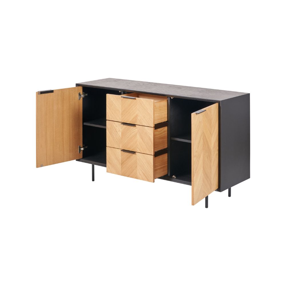 Hailee Pine Wood 2 Door 3 Drawer Sideboard