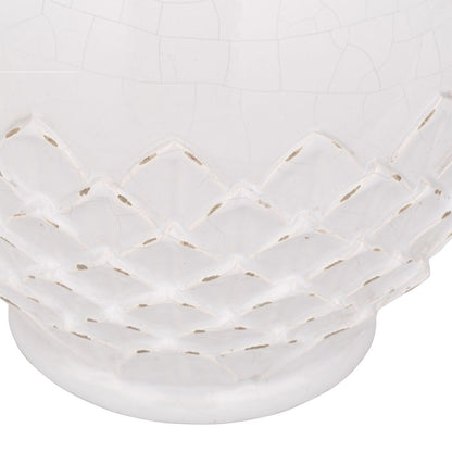 Willow White Leaf Detail Stoneware Vase