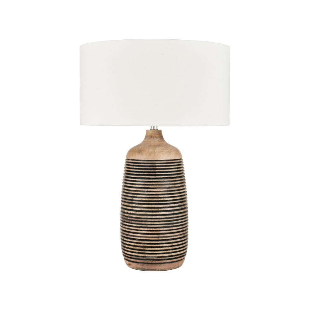 Caspian Mango Wood Natural Grooved Table Lamp