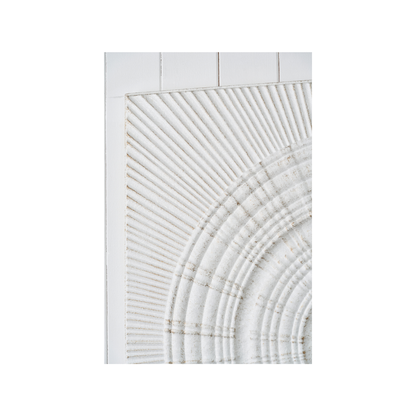 Antique White Moulded Metal Circle Wall Art