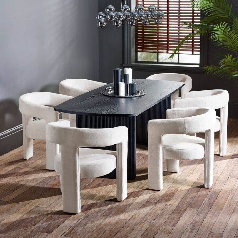 Elara Cream Chenille Upholstered Chair