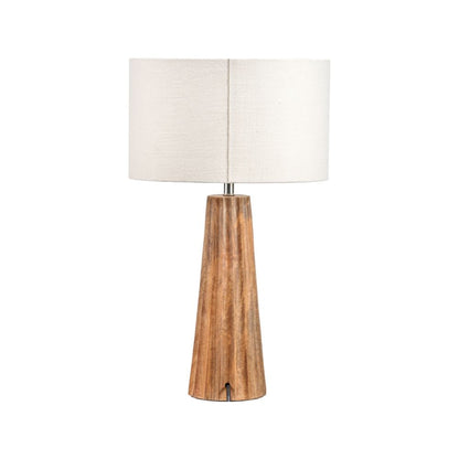 Draydon Mango Wood Textured Cone Table Lamp