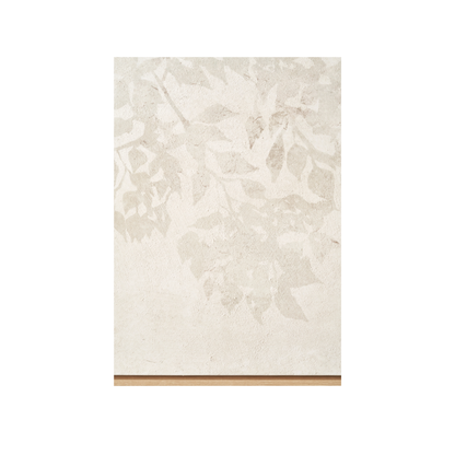 White and Natural Floral Square Canvas with Natural Frame