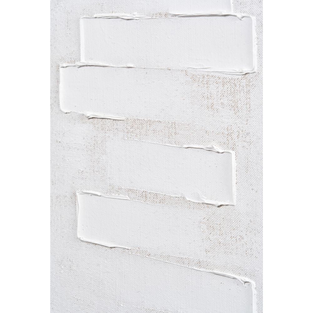 Textured Canvas White and Natural with Natural Frame