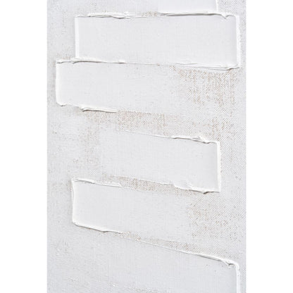 Textured Canvas White and Natural with Natural Frame