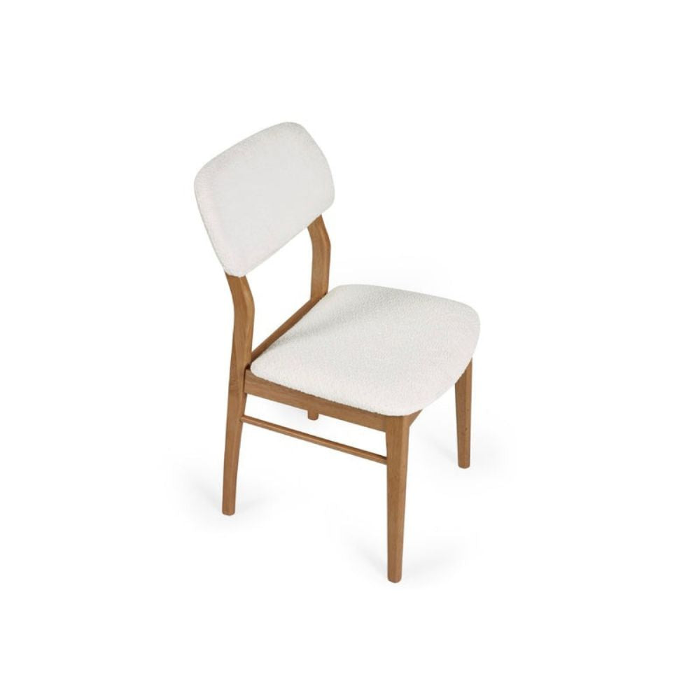 Theia White Boucle Upholstered Dining Chairs (Set of 2 )