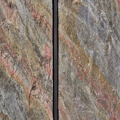 Verde Black Mango Wood and Stone Veneer 4 door Sideboard