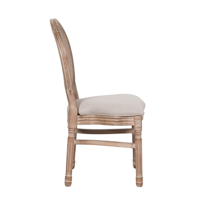 Louis Birch Wood Upholstered Dining Chair