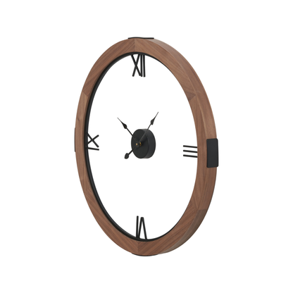 Vermont Light Walnut Wood Veneer Round Wall Clock