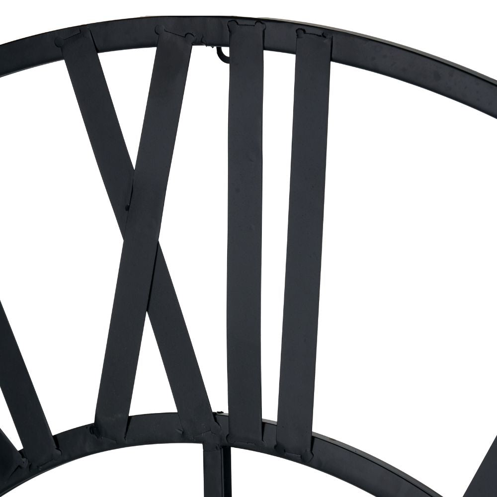 Metal Black Large Round Wall Clock