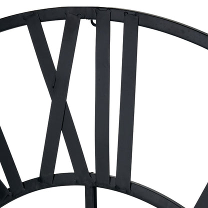 Metal Black Large Round Wall Clock