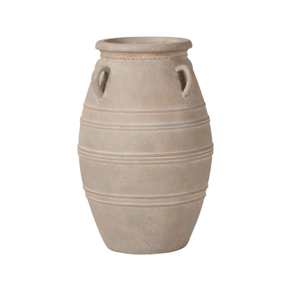 Fibrestone Grey Wash Decorative with Handles Vase