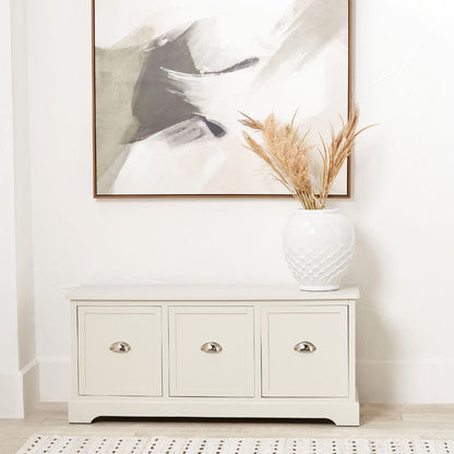 Croft Linen Pine Wood 3 Drawer Sideboard