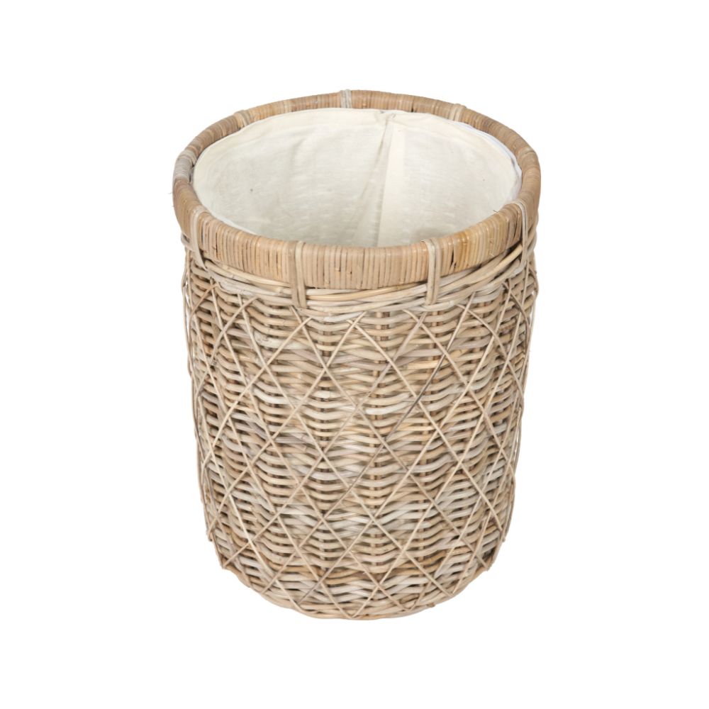 Rattan Brown Round Linen Basket