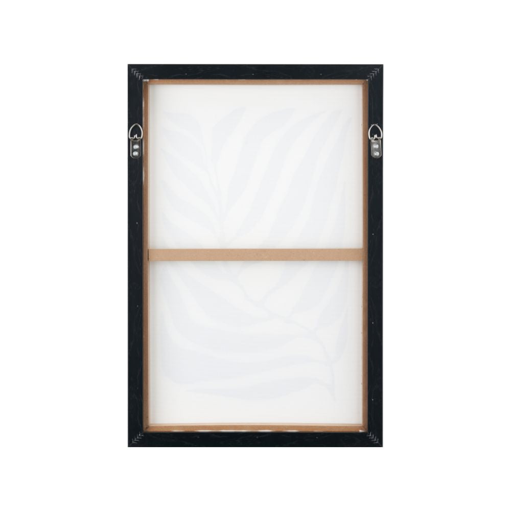Canvases Black Leaf Print with Black Frames (Set of 2)