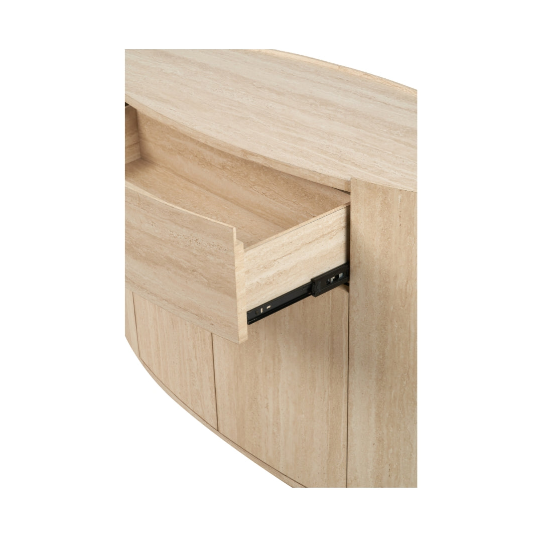 Tivoli Travertine Effect Veneer 1 Drawer 2 Door Sideboard