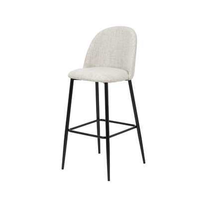 Turi Pebble Black Metal Bar Stool