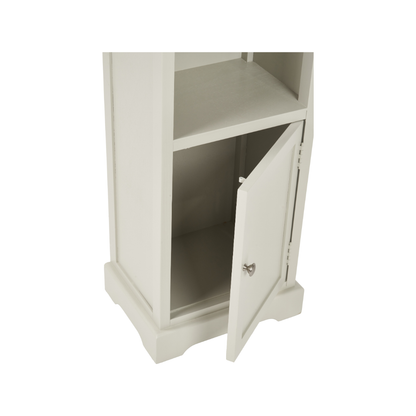 Croft Linen Pine Wood Slim 1 Door 3 Shelf Unit