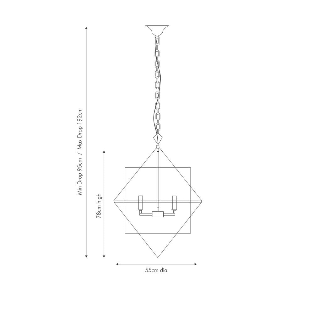 Sirius Antique Silver Metal Multi Arm Cube Pendant