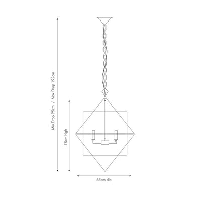 Sirius Antique Silver Metal Multi Arm Cube Pendant