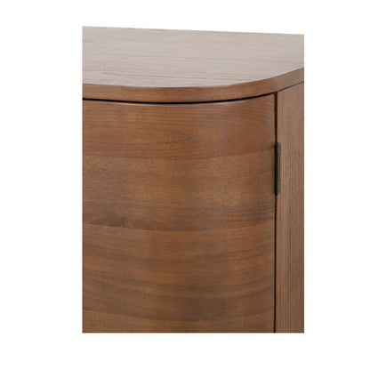 Elias Dark Ash Wood Retro 3 Door Sideboard