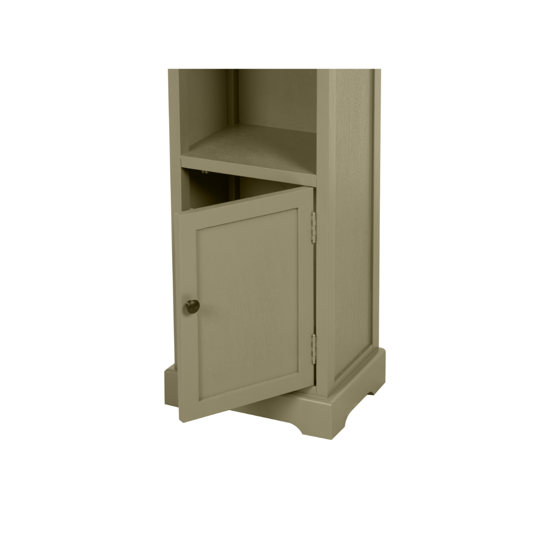 Croft Linen Pine Wood Slim 1 Door 3 Shelf Unit