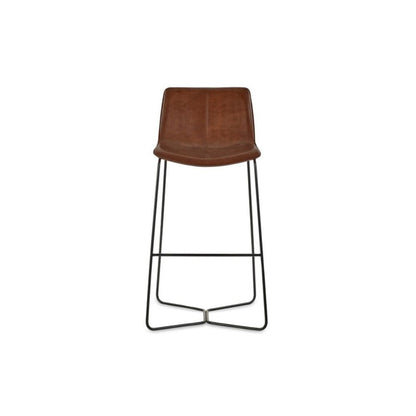 Joren Tan Brown PU Leather Bar Stools (Set of 2)